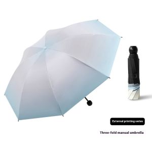 Kai Si Ke แบบไล่ระดับสีแบบไตรพับได้ร่มกันแดดใช้ได้สองครั้งในร่มกันแดดฝนร่มกันแดดใช้ได้สองครั้ง