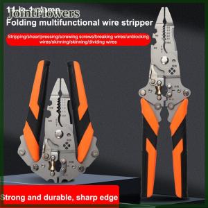 JointFlowers 14 In 1 Foldable Multifunctional Wire Stripper Separator For Winding Cutting Pulling Crimping Wire Stripping Electrician Tool