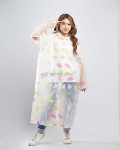 Jas hujan wanita EVA beruang - LOVE dan FLOWER BLUE / RED