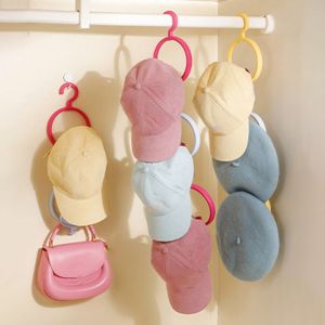 ZG285 4Pcs Hình dạng tròn Giá đỡ mũ bóng chày Màu sắc tươi sáng Nhựa Giá treo mũ Thực tế Tiết kiệm không gian Giá đỡ trưng bày mũ cho Gia đình