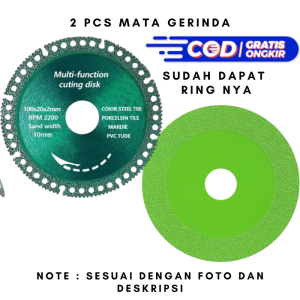 PAKET 2 Pcs Mata Gerinda Multifungsi Diamond Untuk Pemotongan Ubin Keramik Kayu Marmer 4 Inch