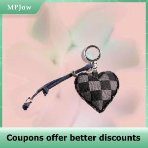 【MPJow】 Denim Heart Keychain Heart Charm Pendant Keyring Jewelry Colorful For Girls And Women Gift Bag Decoration