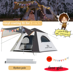 Camping tent auto tent camping vinyl Oxford cloth camping quick opening tent outdoor tent camping waterproof Khemah Berkhemah Automatik