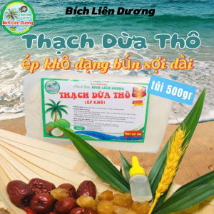 1KG THẠCH DỪA THÔ ÉP KHÔ DẠNG BÚN SỢI DÀI TẶNG KÈM HƯƠNG_LOẠI TÚI 500GR