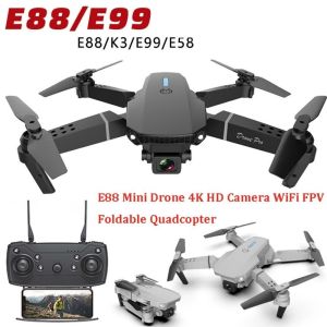 K7SEQ E88 E99 Mini Drone Single/Dual 4K HD Camera HD Altitude Hold Foldable Quadcopter High Quality WiFi FPV Wide-Angle RC Aircraft