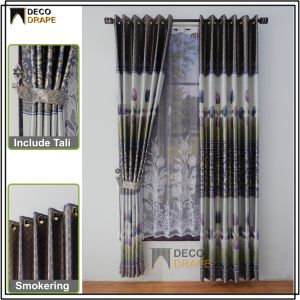 Gorden Terbaru 2023 Kain Blackout Import Motif Bunga Tulip Model Smokering