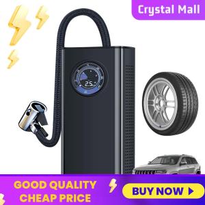 COD [Free Shipping] Air Inflator with Pressures Gauge Tire Pump Portable Air Pump for Car Bikes Motorcycle Tires Balls