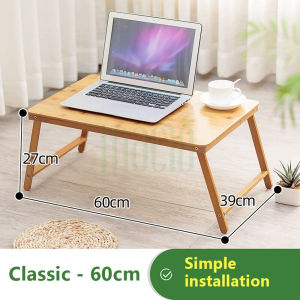 Bamboo Foldable Desk Meja Laptop 56/64/88CM Portable Meja Komputer Boleh Dibawa Computer Desk On The Bed