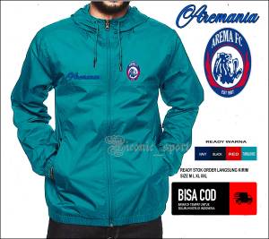 Jaket Arema Terbaru / Jaket Bola Sport Adv Windproof Berkerudung / Jaket Pria Olahraga Hangat