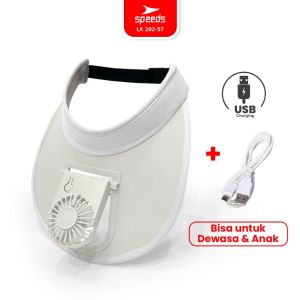 SPEEDS Topi Kipas Angin Traveling USB Pantai Fashion Portable Mini Fan Hat Topi Anti Panas 202-57