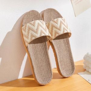 Linen Rattan Indoor Slippers Hotel Guest Slippers for Women and Mens High quality slippers Couples home slippers