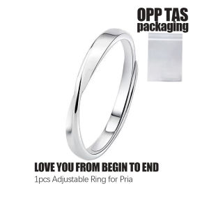 iTM Pasangan cincin mobius cincin WITH YOU FOR LIFE sterling perak klasik pria dan wanita