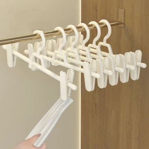 10pcs Stackable Pants Skirt Hanger With Clips No Trace Non Slip Space Saving Multifunctional Organizer