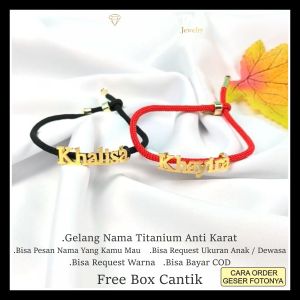 gelang nama titanium anti karat anak dewasa gelang titanium wanita anti karat emas gelang tali aksesoris fashion