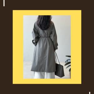 2026 Fall New Women British Style Trench Coat Stand Collar Retro Belted Long Loose Overcoat