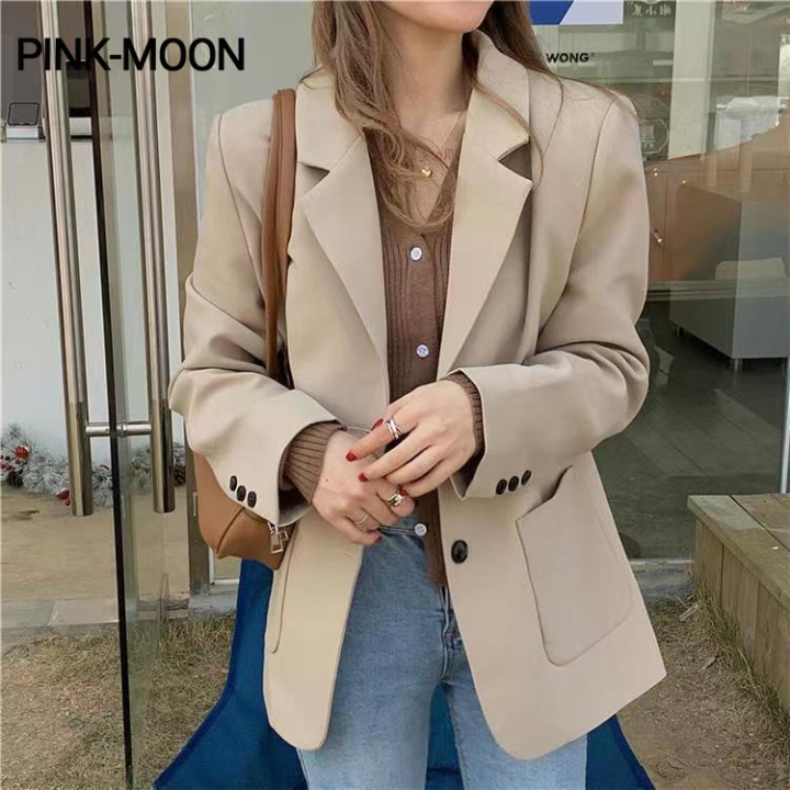 PM Korean Long Sleeve Blazer for Women Casual Loose Suit