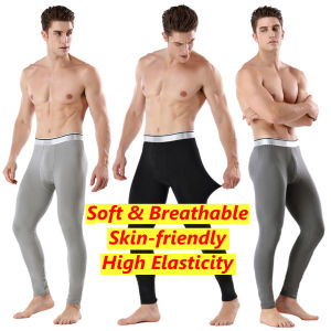 ★COD&Ready Stock★Winter Thick Leggings Trousers Thermal Underwear Mens Long Johns Bottom Pants Home Pajamas