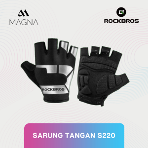 Sarung Tangan Sepeda Rockbros S220 Glove Gowes Gym Motor Pria Sepedah MTB Roadbike Half Finger