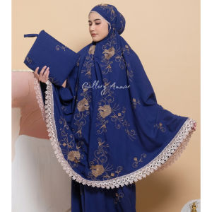 AMMAR - Mukena Dewasa Mewah Katun Premium Bordir Cantik Naura Terbaru Murah
