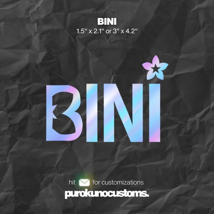 BINI LOGO CAR & MOTORCYLE RANDOM VINYL DECAL STICKER SERIES - BINI PPOP ...