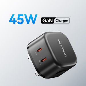 Vention 45W GaN Charger Type C Fast Charger USB C Charger Quick Charge 3.0 For iPhone 16 15 14 Pro iPad Samsung Macbook Air Laptop PD Fast Charging