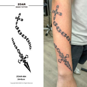 COD แทททู ZOAR L19 Magic tattoo สติ๊กเกอร์รอยสัก กันน้ำรอยสัก ลายสัก 15 วัน สีดำ