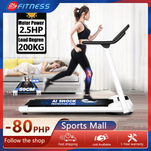 Electric treadmill exercise machine 2.5HP treadmill home foldable gym exercise equipment for home workout ultra-quiet shock absorbing system thread mill exercise machine Slope adjustment threadmill gym running walking machine COD