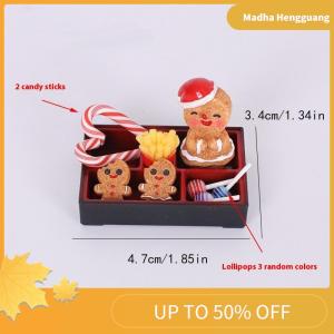 Madha 8 10PCS Dollhouse Miniature Food Toy Candy Stick Biscuit Man Model Christmas Scene Box Ornaments DIY Decoration
