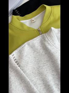 Áo khoác nữ cỡ lớn thời trang 2025 mùa thu mới thêu áo khoác bóng chày có khóa kéo 166