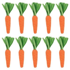 10Pieces Mini Carrot Ornaments for Holiday Parties and Event Easters Artificial Small Carrots Figurines Tabletop Decors