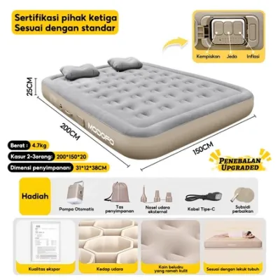 [COD] MODOFO Outdoor Biru Matras Kasur Pompa Matras Tidur Kasur Angin Bisa Tahan Inflatable Bed Tiup