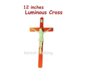 Wooden Cross With Luminous Glow in the Catholic Religion Cross 12 inches