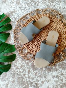 Rioros Sandal Selop Wanita Flat Simple Agatha - Abu