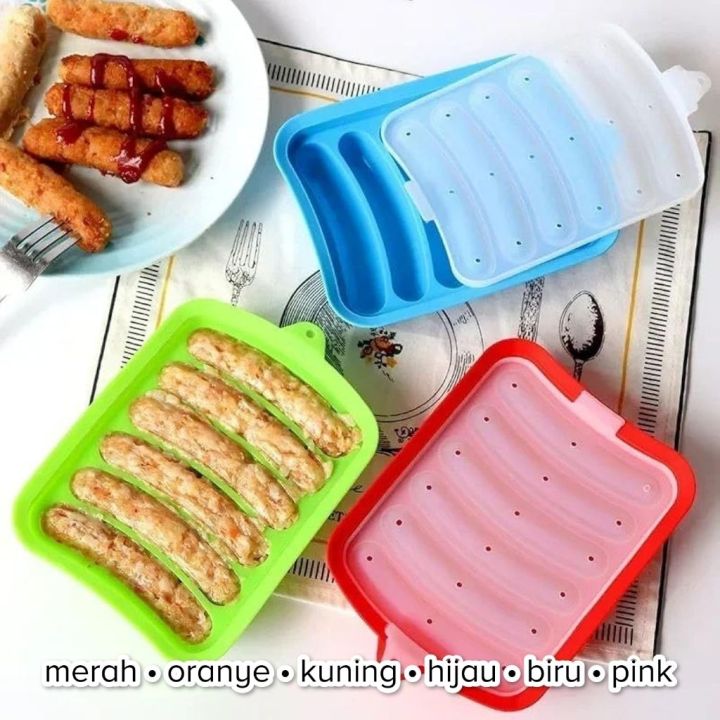RB Cetakan Sosis Silikon 6 Rongga / 6-Cavity Silicone Sausage Mold ...