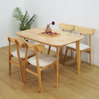 LOFT Design NAKASU MUJI Style 4 Seater Dining Set-set meja makan solid wood