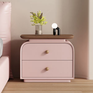 Bedside Table Slim Drawer Bed Side Cabinet Narrow Bedside Cabinet Vintage cream-style all-solid wood small Italian-style bedside table