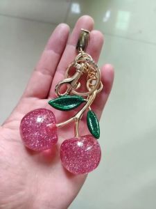 ins Premium Crystal Cherry Keychain Bag pendant Womens Bag accessories Beautiful car pendant Valentines Day gift