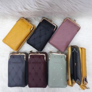 TAS SLEMPANG HP DAN UANG/DOMPET KARTU/SELEMPANG DOMPET BEHEL SIZE 19X11CM motif rendom