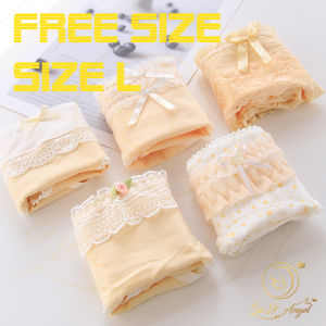 Sis & Angel Girl Underwear 5pcs Student Briefs Light Color Teenager Kid Cotton Cute Lace Underwear - U004