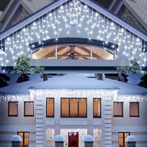 3.5M Solar outdoor waterproof ice bar lamp Christmas lights Ramadan decorative lamp curtain light Home decorative fairy lights fairy tale lamp icicle lamp festival lamp string Mall street decorative LED string lights，xmas Gift solar light