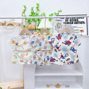 Bộ quần áo cộc tay thun tăm cho bé trai bé gái họa tiết (3 tháng - 3 tuổi) hè 2025