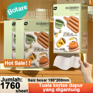 High Grade 4 pcs Botare Kitchen tissue towel Wall-mounted oil-absorbent tissue for cooking 440 sheets 2-ply/Tisu Dapur/厨房纸巾