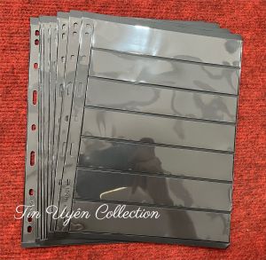 Combo 10 phơi tem 7 ngăn đen đựng tem 2 mặt