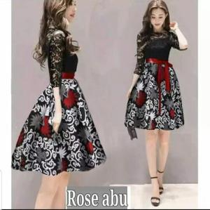 9 Shop Dress Brukat Batik Wanita MAGNIA Gaun Pesta Kondangan Brokat Cewek Midi Dres Gadis Remaja Dewasa Terbaru Kekinian Termurah Terlaris