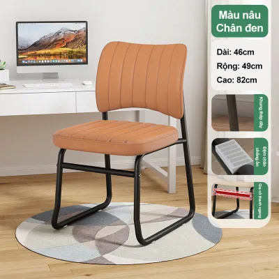 Ghế Văn Phòng Da Cao Cấp Chống Mỏi Lưng Thiết Kế Hình Cung 49x51x78cm Đệm Xốp Tái Sinh Ống Sắt 0.7mm Hàng Nhập Khẩu Giá Tốt