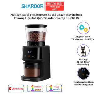 Máy xay hạt cà phê Espresso 31 chế độ cao cấp Shardor BD-CG015 Bảng điều khiển kỹ thuật số -  HÀNG NHẬP KHẨU