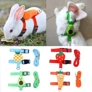 Harness and Leash Rabbit Harnesses Cute Costume 2 Sizes for Walking Small Ferret Chinchilla Hamster Squirrel