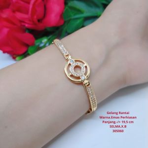 Gelang Rantai Titanium Tembaga Xuping Perhiasan Fashion Aksesoris Lapis Emas Tidak Mudah Luntur GR8
