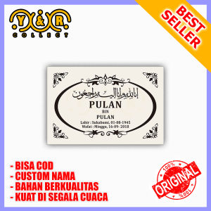 Batu Nisan Ukir Ukuran 20x30 cm untuk Muslim Cream