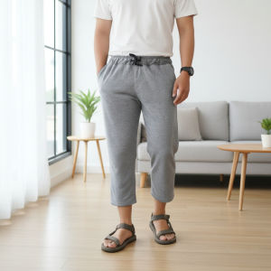 Afkar Clothes AKIO Pants - Celana 7/8 Baby Terry - Ankle Pants - Celana Casual Training - Celana Santai Pria - Sirwal Pria - Cropped Pants